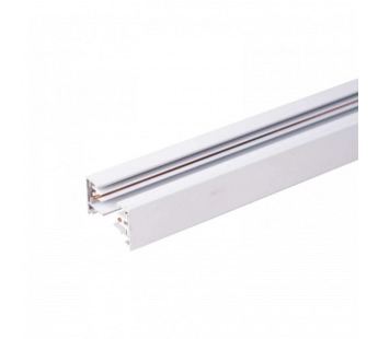 Профиль для трека +1 фазный шинопровод, токоподвод и заглушка в комплекте, 2 метра (белый), шт#2101511