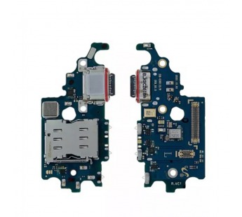 Шлейф для Samsung Galaxy S21 (G991B/EU version) плата системный разъем/разъем SIM/микрофон - Премиум#2104130