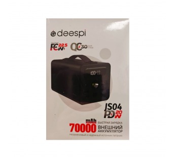 Портативный аккумулятор DEESPI JS04 70000 mAh 22.5W+ PD 20W (черный)#2126406