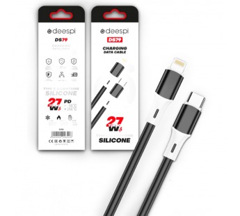 Кабель Lightning -TypeC DEESPI DS79 Silicone 27W (черный) 1м#2103265
