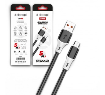 Кабель USB - Micro DEESPI DS79 5A Silicone (черный) 1м#2124186