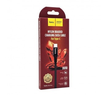 Кабель USB - Type-C HOCO DU10 (3A/1m/текстиль) черный#2107074