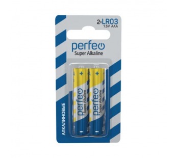 Батарейка Perfeo LR03 2BL mini Super Alkaline мини блистер (48) (блистер 2шт)#2103698