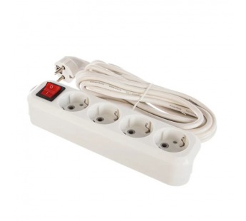 Удлинитель Smartbuy, 4 гнезда 5 метров 16А/3,5кВт с выкл. и заземлен. ПВС 3х1,0 (SBE-16-4-05-ZS)#2103687