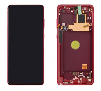 Дисплей для Samsung N770F Galaxy Note10 Lite в рамке + тачскрин (красный) 100%#2104417