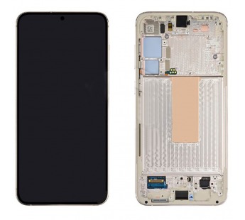 Дисплей для Samsung S916B Galaxy S23 Plus в рамке + тачскрин (бежевый) 100%#2104393