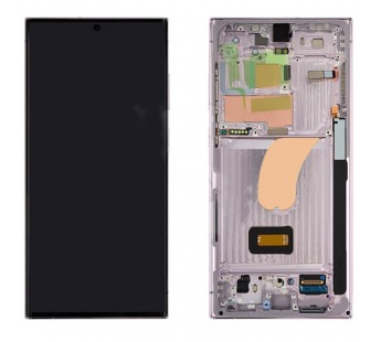 Дисплей для Samsung S918B Galaxy S23 Ultra в рамке + тачскрин (лавандовый) 100%#2104380