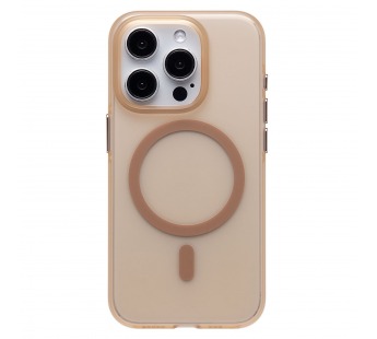 Чехол-накладка - SM038 SafeMag для "Apple iPhone 15 Pro Max" (gold/matte transparent) (240534)#2103836