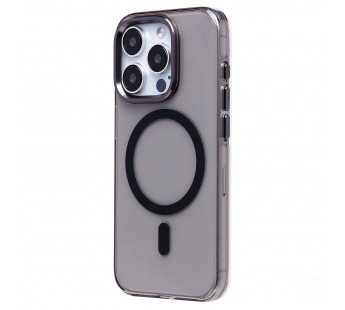 Чехол-накладка - SM039 SafeMag для "Apple iPhone 15 Pro Max" (black/transparent) (240535)#2103825