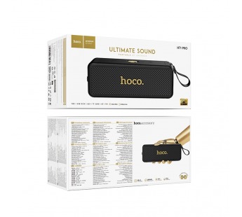 Колонка беспроводная Hoco HT1 Pro, (USB,FM,TF card,AUX)  цвет черный#2104123