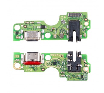 Шлейф (плата) для Infinix Hot 40i + системный разъем + разъем гарнитуры + микрофон (100% components)#2104257