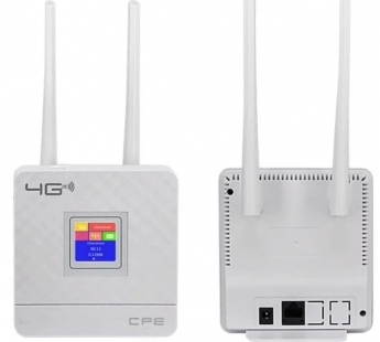 Wi-Fi роутер CPF903 LCD с сим картой LTE 4G, 2 антены 300Mbps (белый)#2104523
