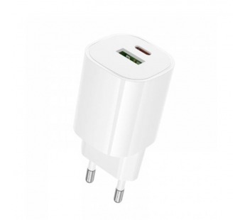 Адаптер сетевой BOROFONE BA104A PD 20W + Q.C3.0 (белый)#2104569