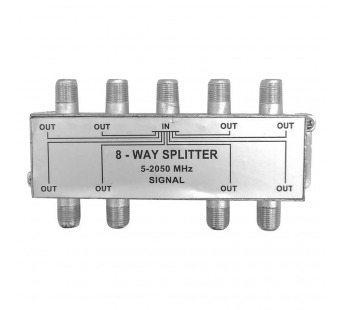 Делитель на 8ТВ 1вход F-гн. - 8 выходов F-гн. 5-2050МГц Сигнал#2141586