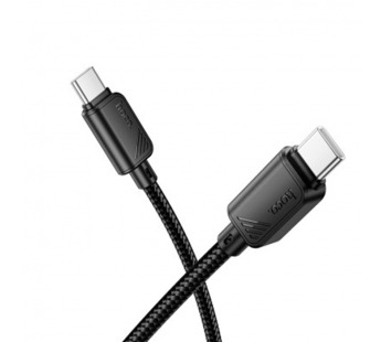 Кабель Type-C - Type-C HOCO X113 (60W/3A/1m/текстиль) черный#2117738