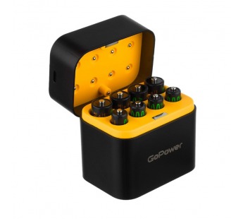 ЗУ GoPower SmartCase Li-ion 8 слотов (Li-on AAA1300мВт 4шт.+ Li-on AA3600мВт 4шт. в комплекте)#2105817