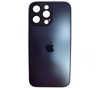 Чехол силикон-пластик iPhone 15 Pro Max стеклянный матовый с логотипом фиолетовый#2109968