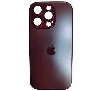 Чехол силикон-пластик iPhone 16 Pro стеклянный матовый с логотипом бордовый#2109964
