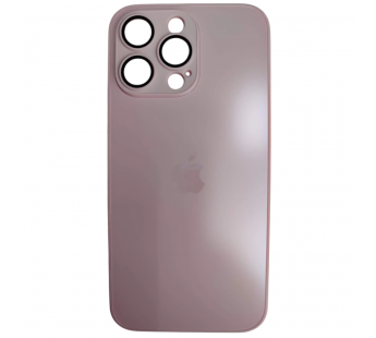 Чехол силикон-пластик iPhone 16 Pro стеклянный матовый с логотипом розовый#2109963