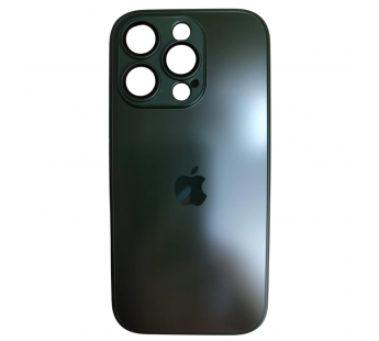 Чехол силикон-пластик iPhone 16 Pro стеклянный матовый с логотипом темно-зеленый#2109962