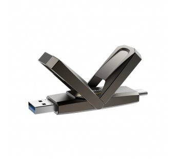 USB 3.2  128GB  Netac  US5  (USB 3.0/3.2 + Type C)  чёрный#2106851