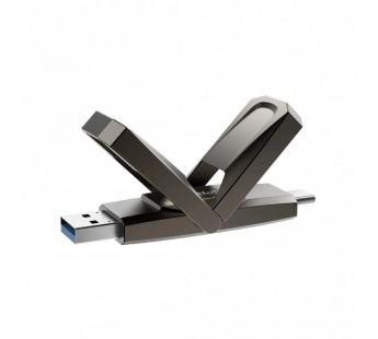 USB 3.2  128GB  Netac  US5  (USB 3.0/3.2 + Type C)  чёрный#2134911