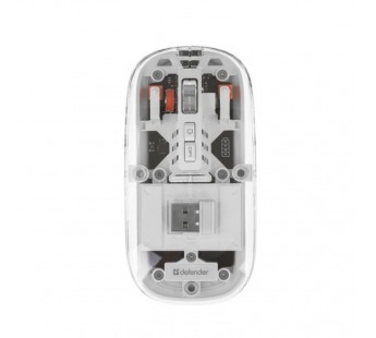 Беспроводная мышь DEFENDER Ixes MM-999 LED, 2.4+BT, 5кн ,2400dpi, прозрач (1/60)#2132250
