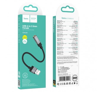 Переходник HOCO UPA32D USB - Aux 3.5 (черный)#2106720