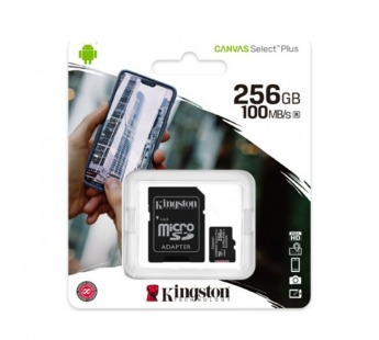 MicroSDXC  256GB  Kingston Class 10 Canvas Select Plus A1 (100 Mb/s) + SD адаптер#2107051