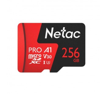 MicroSDXC  256GB  Netac  P500  Extreme Pro Class 10 UHS-I A1 V30 (100 Mb/s) + SD адаптер#2107052