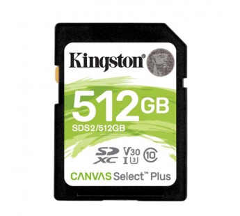 SDXC  512GB  Kingston Class 10 UHS-I U3 V10 Canvas Select Plus (100 Mb/s)#2107067