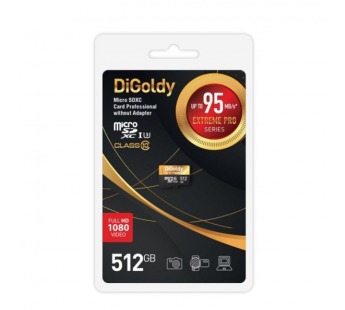 MicroSDXC  512GB  Digoldy Class 10 Extreme Pro UHS-I U3 (95 Mb/s) без адаптера#2107102
