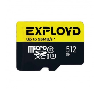 MicroSDXC  512GB  Exployd Class 10 Premium UHS-I U3 (95 Mb/s) + SD адаптер#2107034