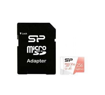 MicroSDXC  256GB  Silicon Power Class 10 Superior Golden, UHS-I U3 A1 (R/W 100/80 Mb/s) + SD адаптер#2107117