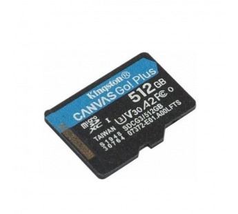 MicroSDXC  512GB  Kingston Class 10 Canvas Go Plus A2 U3 V30  (200 Mb/s) + SD адаптер#2117207