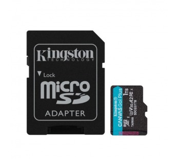 MicroSDXC  1TB  Kingston Class 10 Canvas Go Plus A2 U3 V30  (200 Mb/s) + SD адаптер#2107139