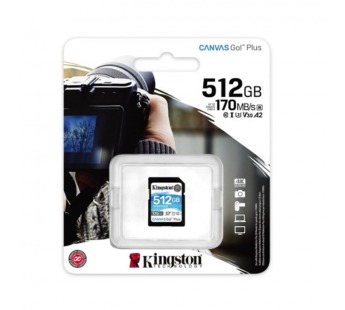 SDXC  512GB  Kingston Class 10 UHS-I U3 V30 Canvas Go Plus G4 200R V30#2107135