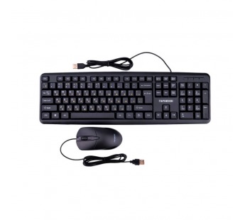 Клавиатура + мышь проводные "Гарнизон" GKS-122, 104кл.+3кн.,1000DPI, 1,8м, чёрный#2138170