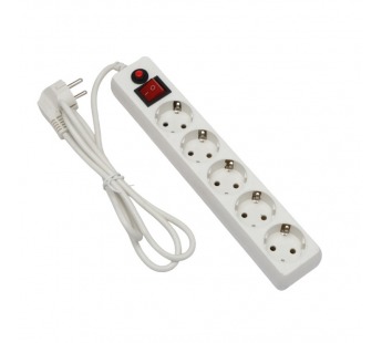 Сетевой фильтр Гарнизон 5 розеток 10А, 2.2кВт, ур.защиты 4, L=1.4м, белый#2106830