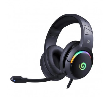 Гарнитура игровая DEFENDER Debor, провод 2.2м, RGB, черный(1/12)#2133404