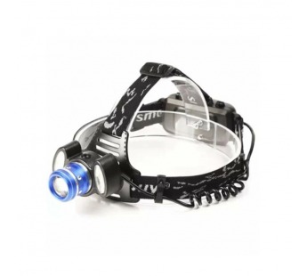 Фонарь SMARTBUY SBF-HL028 налобный аккумуляторный 2x18650, 5 Вт + 2*3Вт COB, 4 режима, фокус луча, USB зарядка (1/50)#2107250