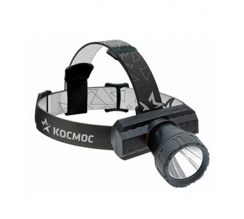 Фонарь КОСМОС светодиодный KocAcHead3W налобный аккумуляторный  3Вт ХРЕ, литий 1000mAh, зарядка от micro USB, шнур в комплекте (1/60/120)#2107251