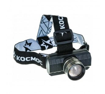 Фонарь КОСМОС светодиодный KocH3WZoo налобный аккумуляторный с зумом, 3Вт ХРЕ, литий 1200mAh, зарядка micro USB, шнур в комплекте (1/24/120)#2107254