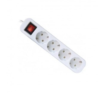Удлинитель DEFENDER S450, 4 розетки, ПВС 3*1,0 мм2, мощность 2200 Вт, ток 10А, белый, с/з, выключатель, 5,0 м (1/30)#2107595