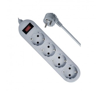 Сетевой фильтр DEFENDER ES Lite, 4 розетки, ПВС 3*1,0 мм2, мощность 2200 Вт, ток 10А, 1,8 м, серый (1/45)#2107592
