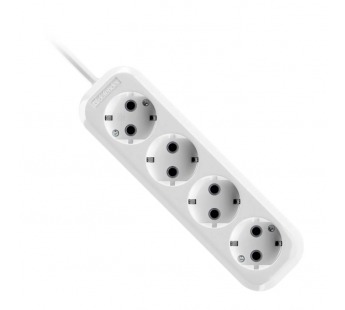 Удлинитель DEFENDER R340 4 гнезда, 5 метров, 16А/3500Вт, с заземлением, ПВС 3х1,0мм, белый (1/40)#2107576