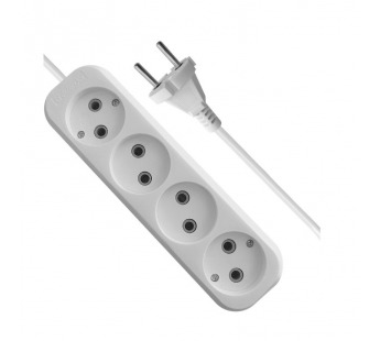 Удлинитель DEFENDER B240 4 гнезда, 7 метров, 10А/2200Вт, без заземления, ПВС 2х1,0мм, белый (1/25)#2107575