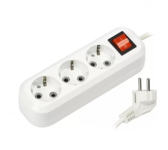 Удлинитель Smartbuy 3 гнезда 1,5 метра 16А/3,5кВт с выкл. и заземлением ПВС 3х1,0 (SBE-16-3-1,5-ZS) (1/50)#2107558