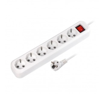 Удлинитель SMARTBUY 6 гнезд 2 м, 16А/3,5кВт с выкл. и заземлением ПВС 3х1,0 (1/35)#2107530