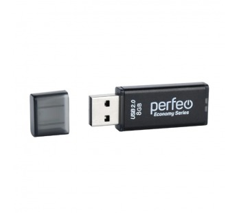 USB 2.0 Flash накопитель  8GB Perfeo E03 economy series, чёрный#2107519